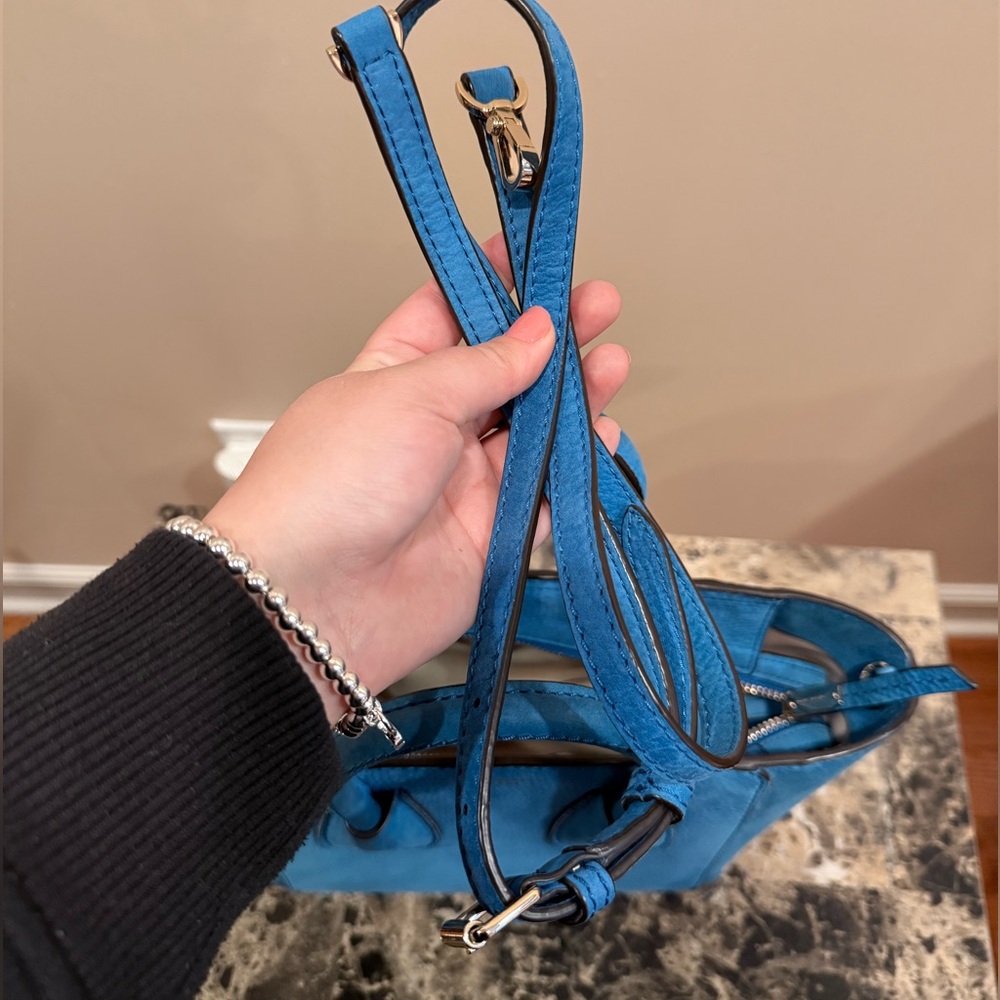 Henri Bendel Nubuck Teal Satchel - Luxe Edition 💎RARE💎 - Picture 13 of 13